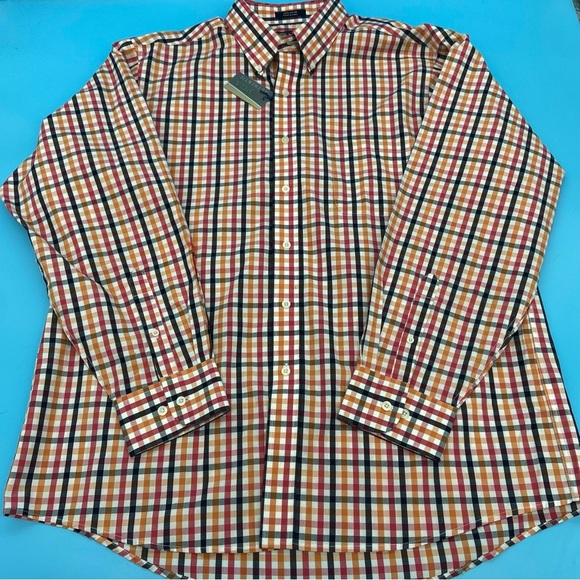 PGA Men’s Multicolor Plaid Button Down Cotton Shirt Size XL - Picture 6 of 12